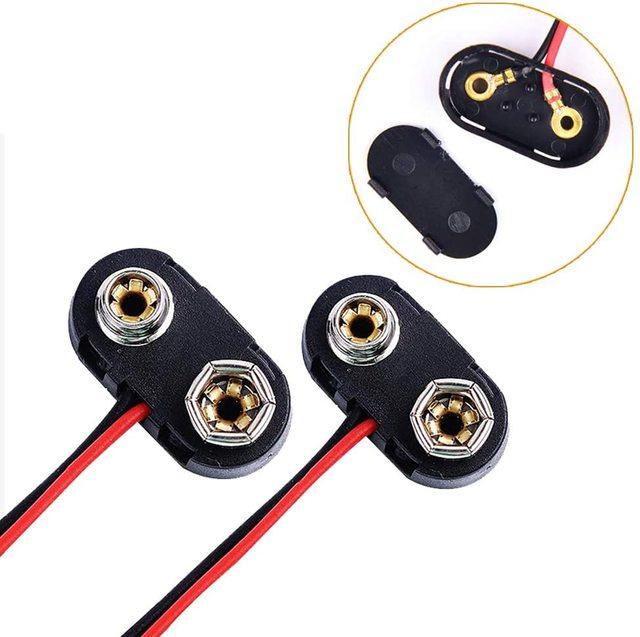 5Pcs T-Type I-Type 9V Battery Snap 15cm Lead Wire Connector Battery Clip Cap