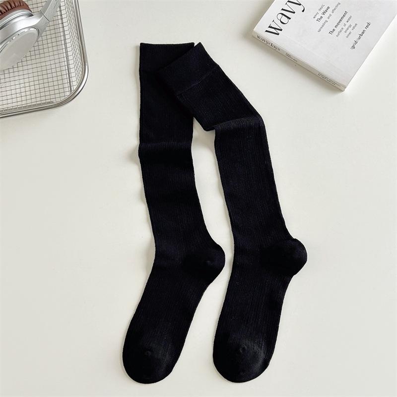 Gray Ballet Style Sweet White Calf Socks Thin Hollow Boneless Long Tube Stack Socks Style Solid Color Socks