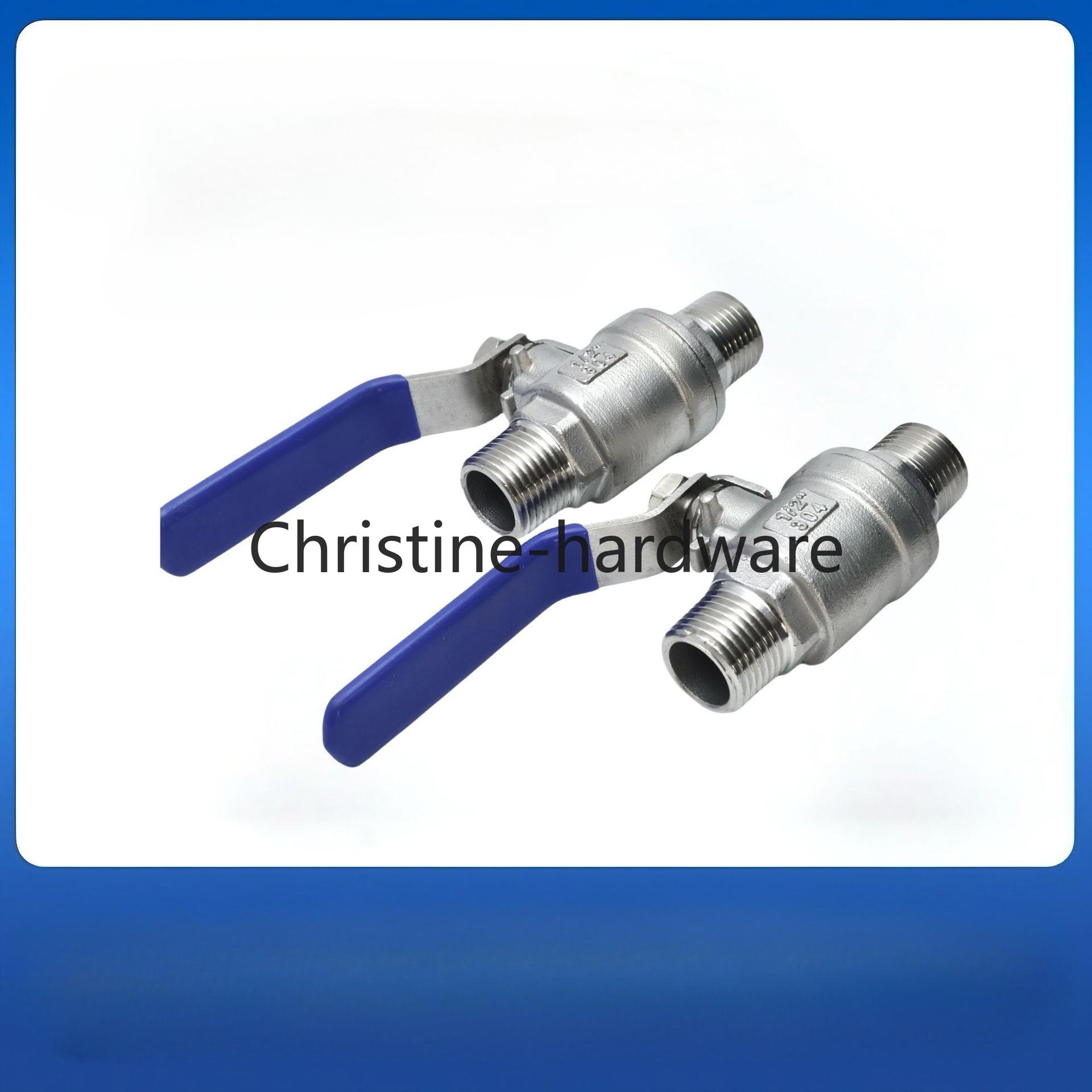 

304 Stainless Steel 2-Piece Ball Valve Double Male BSP Thread 1/4 to 2 Full Port Heavy Duty for Water Gas Oil Systems 1/4