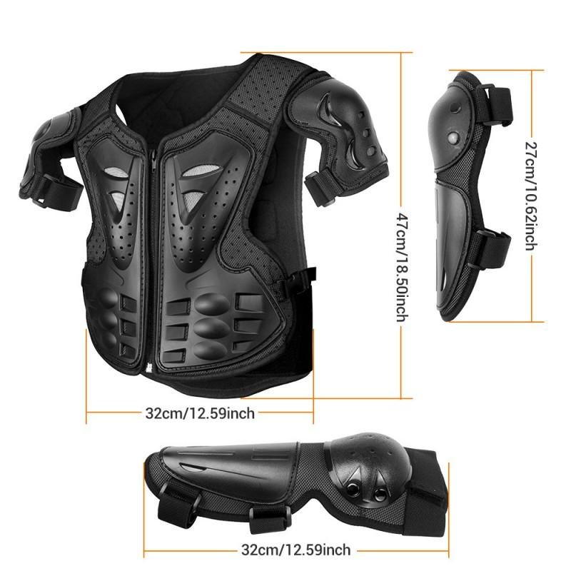 Kids Protective Armor Set Cycling Skateboarding Skiing Outdoor Sports Elbow Shoulder Knee Pads 5-Piece Gear