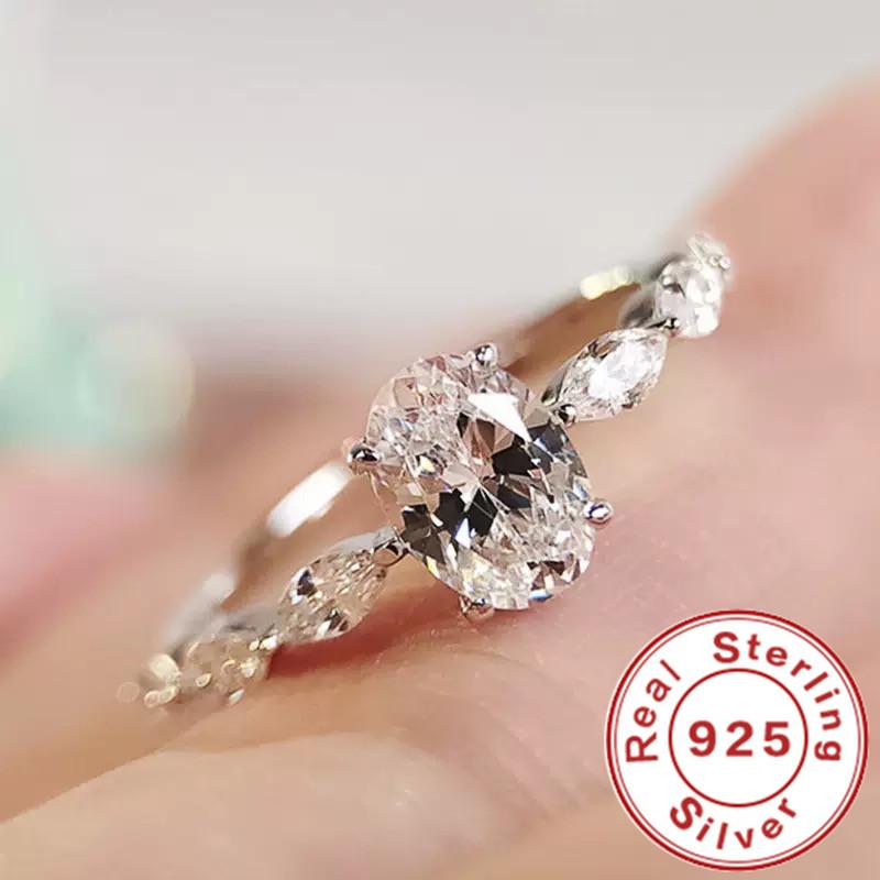 

Lihong 925 Sterling Silver Delicate Rings for Women Elegant Proposal Engagement Wedding Jewelry Chic Shiny CZ Finger Accessories 6