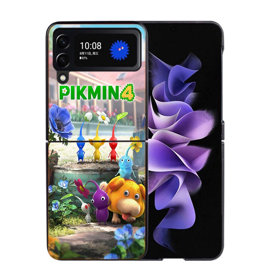 Game Pikmin 4 Phone Case For Samsung Z Flip 7 6 5G Galaxy Z Flip4 Z Flip5 Z Flip3 Coque Black Hard PC Shell Protective Cover