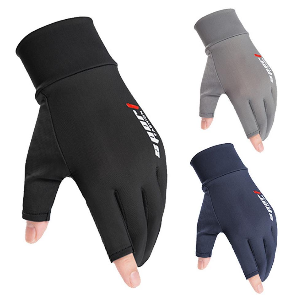 Ice Silk Gloves Spring and Summer Sunscreen Anti-skid Cycling Fishing Gloves Elastic Finger Touch Screen Ice Cool Sports Gloves Men and Women