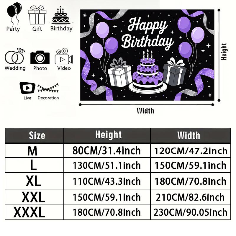 Party Backdrop Birthday Purple Photo Booth Background Front Door Decor