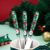 Christmas Tableware Set, 304 Stainless Steel Cutlery Set, Ceramic Handle, Luxury Dining Tableware, Christmas Dinner Set, 3Pcs