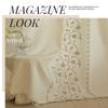 American Style Cotton Linen Fringe Embroidered Floral Semi Blackout Short Curtains for Living Room Bedroom Balcony Kitchen