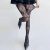 Bas résille punk creux à la mode Y2K Pantyhose en dentelle florale gothique Bas en résille sexy à motifs rétro pour femmes