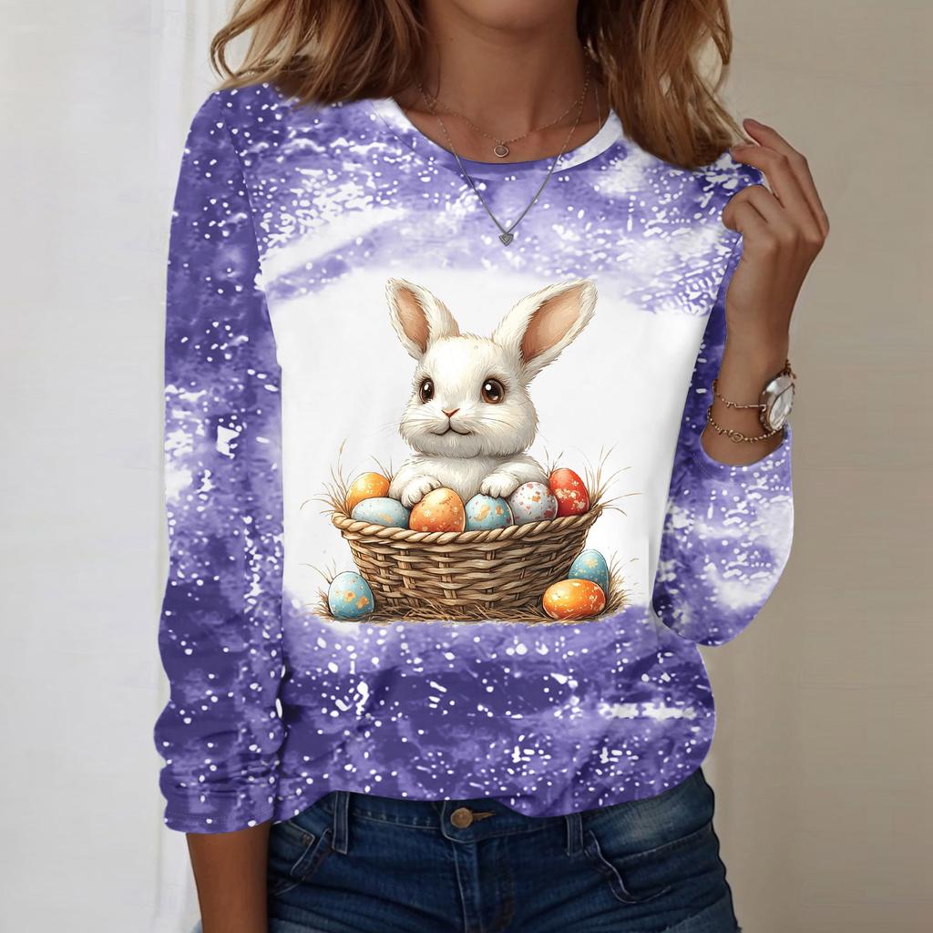 Long Sleeve Shirts For Women Cute Print Graphic Tees Blouses Casual Plus Size Basic Tops Pullover