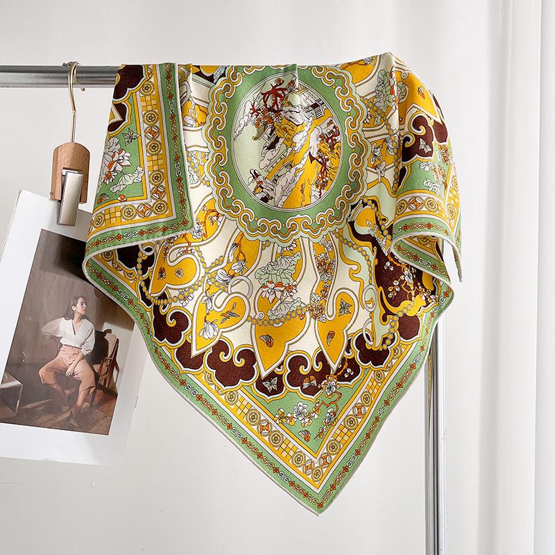 Autumn and winter high-end silk wool scarf silk scarf women's square scarf mulberry silk shawl for mother versatile