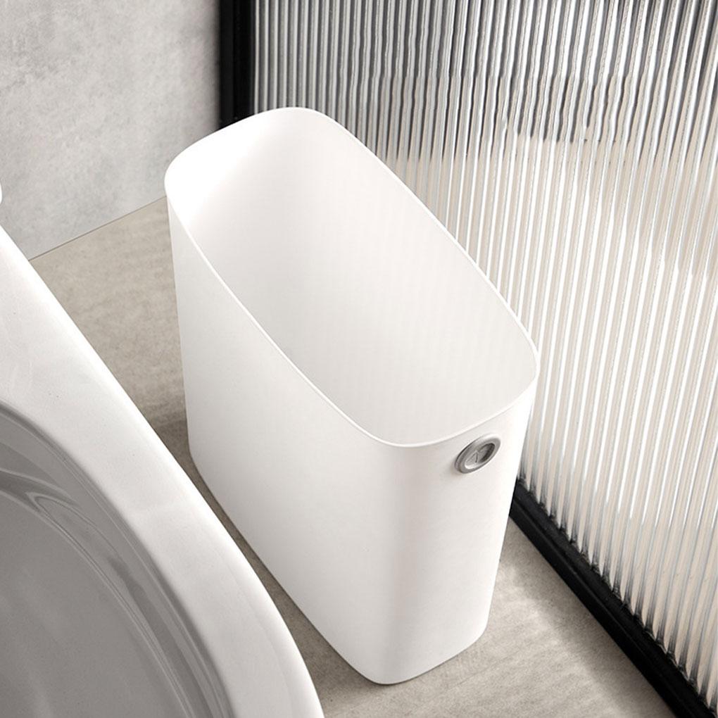 Kunststoff-Mülleimer mit Deckel, platzsparendes Design, geeignet für Badezimmer, Küche, Wohnzimmer, einfache Volltonfarbe