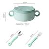 Baby Bowl Stainless Steel Tableware Set Baby Feeding Bowl with Suction Cup Spoon Fork Straw Set Toddler Training Feeding Bowls