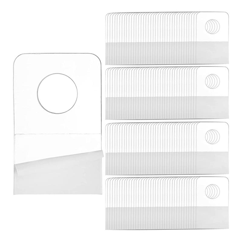 Trendy! 1000 PCS Self Adhesive Hanging Tabs, 1x1-1/2 Inch Round Hole Hanger Hang Tag Hooks for Retail Store Supplies Display