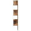 Creative Design Corner Shelf, Artistic Wall Mounted Decorative Storage Rack, Craft Oak 20x20x127.5 Cm Material