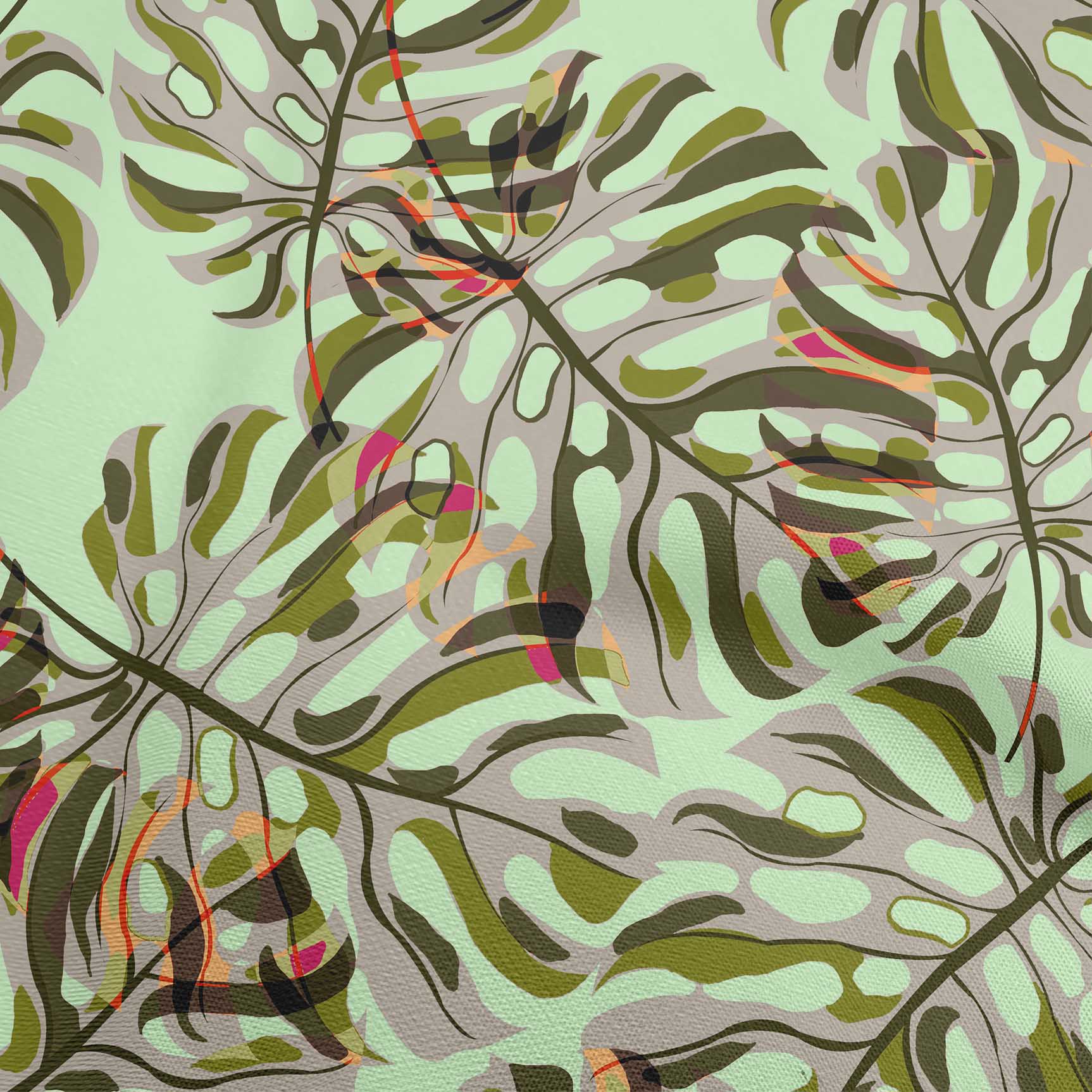 

OneOone Cotton Flex Medium Blue Fabric tropical leaf Craft Projects Decor Fabric Printed By The Yard 40 дюймів 42 Inch Wide - Viscose Chiffon м ята зелений колір