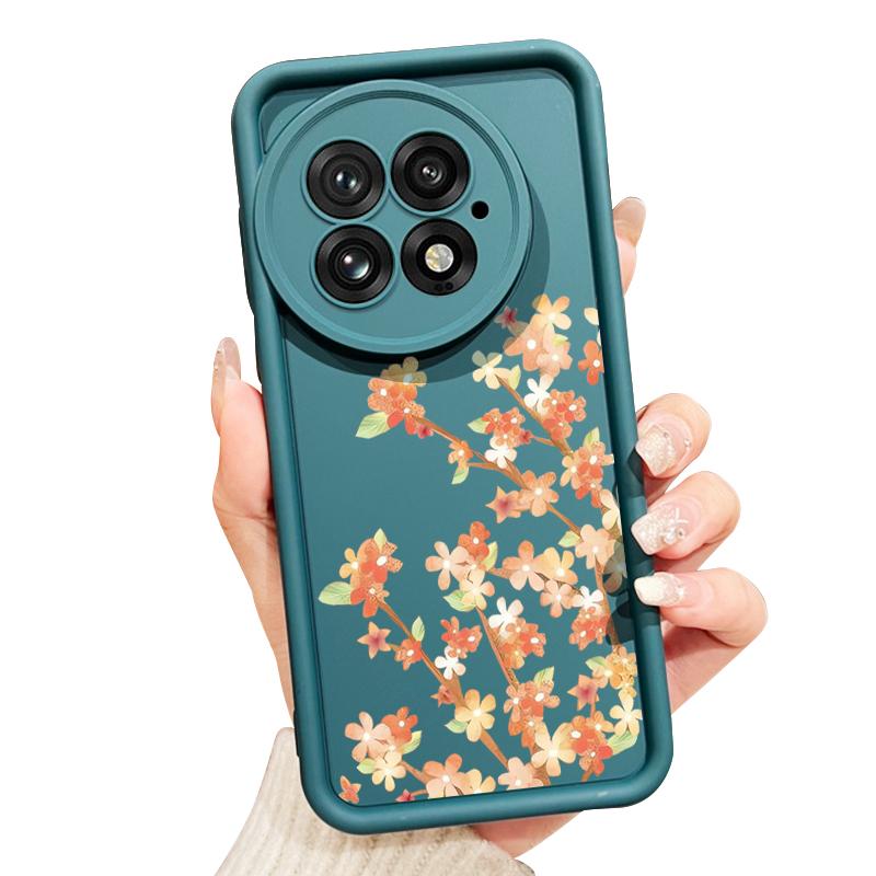 Orange Blossoms Floral Pattern Case For Oneplus 15 Nord 5 13R 12R 11R 5G Shockproof Bumper Soft Silicone Cover For OnePlus 13 13T 12