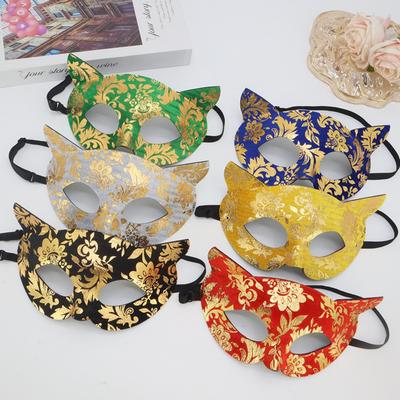Sexy Cat Face Mask For Parents Women Party Performance Prop PVC Color Painted Carnival Masquerade Prom Ball Beauty Mask Adult