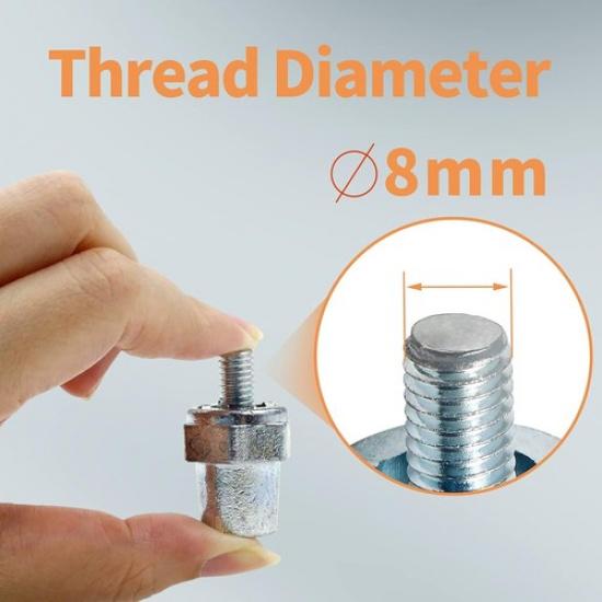 One Pair Zinc Alloy Battery Side Terminal Charging Posts Fit 8mm Positive (+)