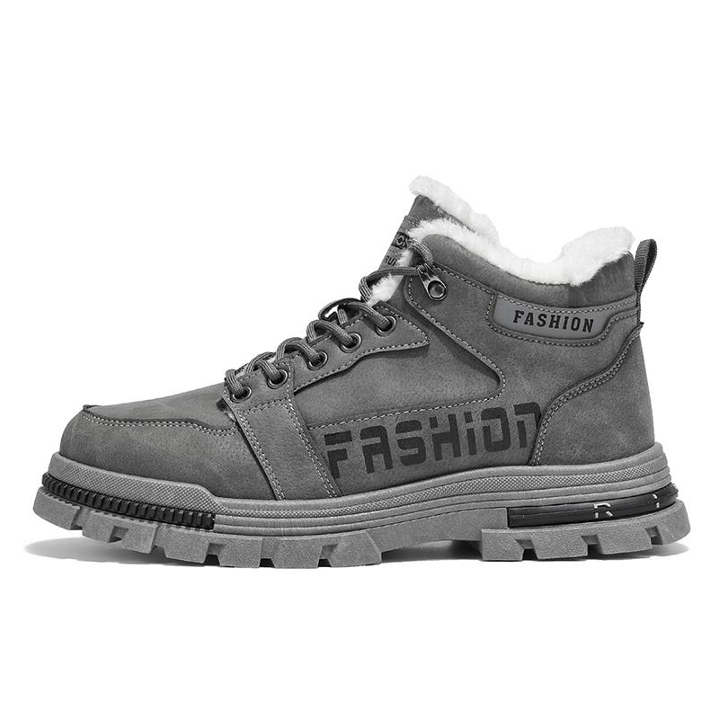 Men's Casual Outdoor High Top Work Winter Slip-resistant Fashion Shoes Plus Size Comfort Shoe Wear-resistant Thicken Cotton Shoe
