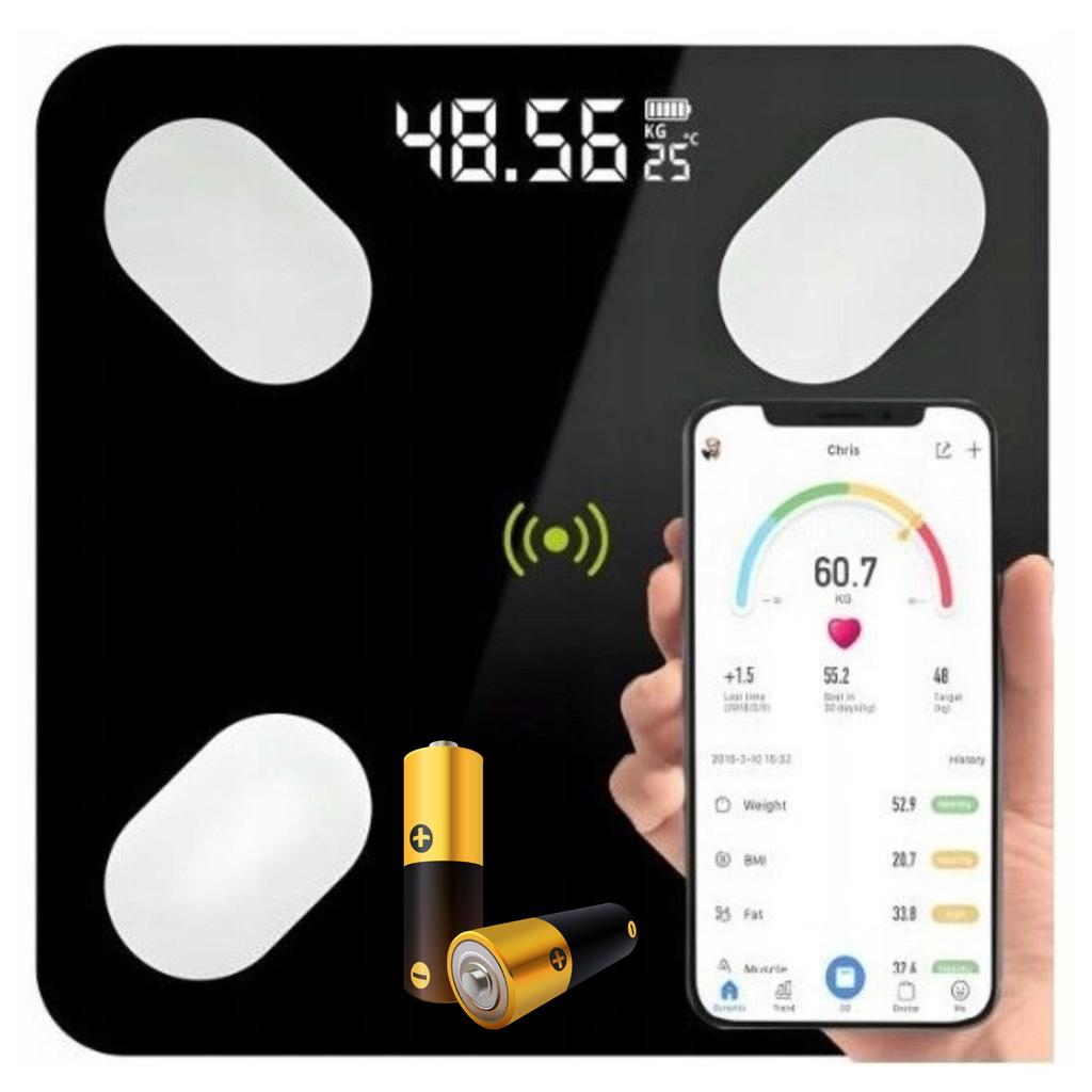 Smart Analytical Bathroom Scale Bluetooth Black