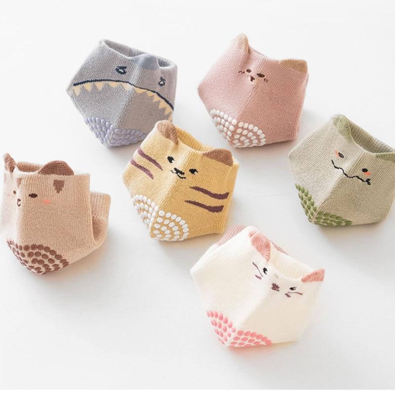 3/6 Pairs Kids Knee Pads Thick Padding Impact Protection Elastic Fit Comfortable for Baby Learning to Walk