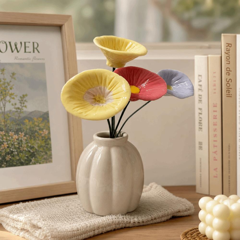 5 Pcs Flower Shape Bee Water Dispenser Portable Design Handmade Porcelain Ceramic Ornament Easy To Use
