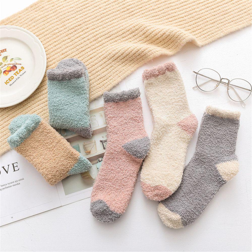 Fluffy Plush Winter Warm Cashmere Sox Thickening Soft Coral velvet socks