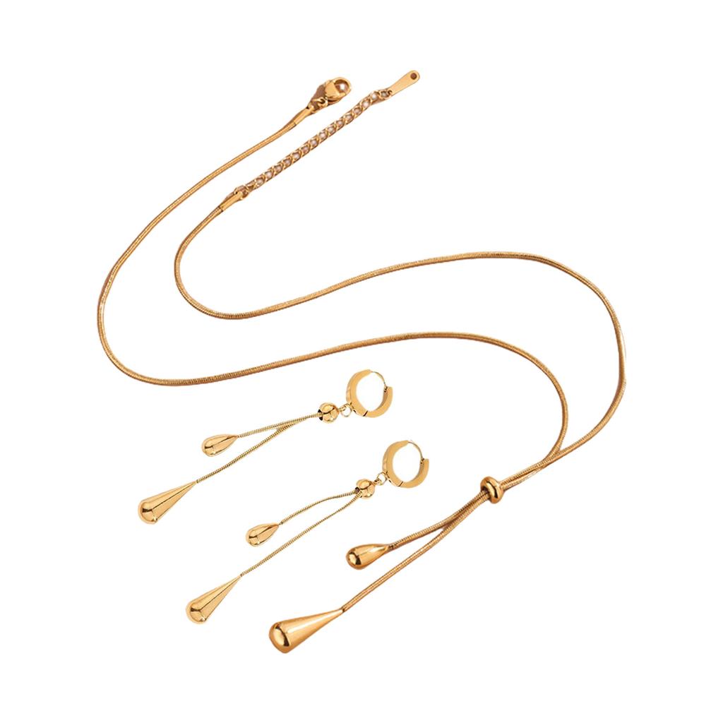 3 Pieces Tassels Necklace and Earrings Jewelry Set Elegant Designs for Women With Sturdy Steel Materials Daily Use