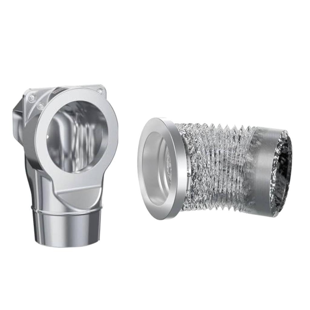 Dryer Vent Kit Magnet Self Alignment Exhaust Pipe Connection Set for Tight Spaces Lint Cleaning 2.6ft 4 Inch Hose