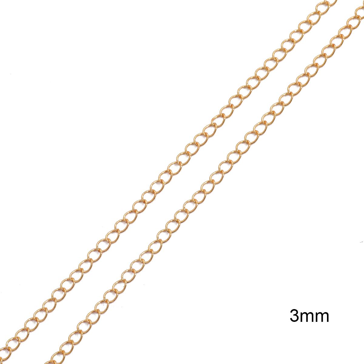 

1 метр медная цепочка хвостовая цепь для DIY ожерелья, браслета, изготовления ювелирных изделий, аксессуары для рукоделия 3mm