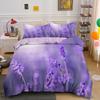 Purple Elegant Lavender Luxury Bedding 2/3Pcs Single Double King Queen Size Duvet Cover Set With Zipper Closure Bedclothes
