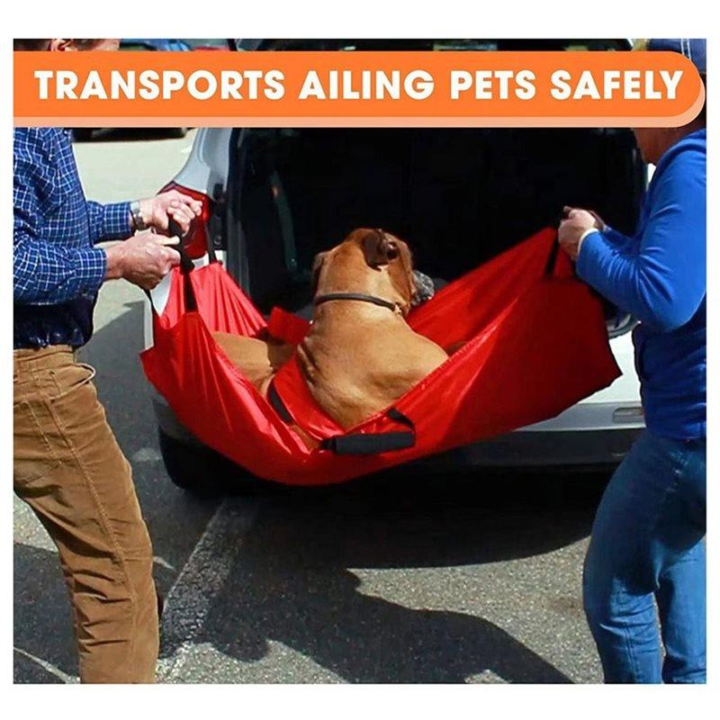 Foldable Dog Stretcher Waterproof Pet Transport Large Load Bearing With 6 Handles Blue