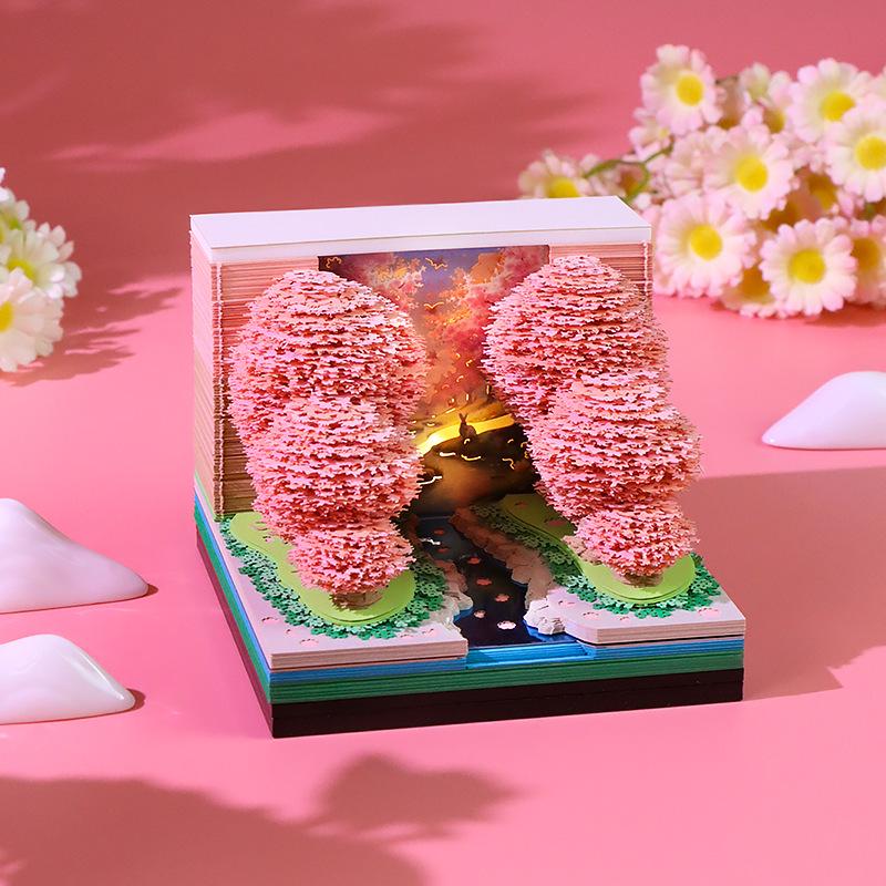 Calendrier 2026 Notes Adhésives Sculpturales 3D: Grappes Florales Créatives & Cadeaux Ornementaux Personnalisables