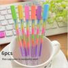 6pcs Kawaii Water Color Chalk Paint Gel Pen for Kids Diary Decoration Scrapbooking Korean Stationery