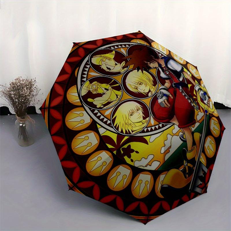 Keyblade Warrior Stained Art PrintUmbrella, Portable 3-Fold Compact Umbrella for Men & Women Gift