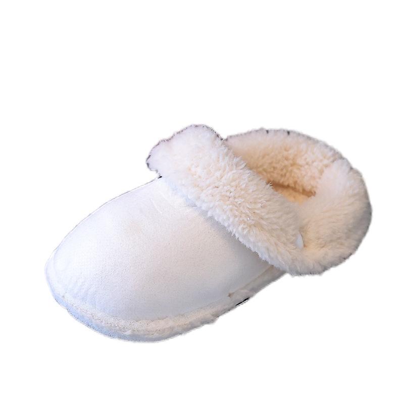 Historically Low Price New Children's Cotton Slippers Boys Indoor Waterproof Non-Slip Fleece-Lined Warm Furry Slippers Winter