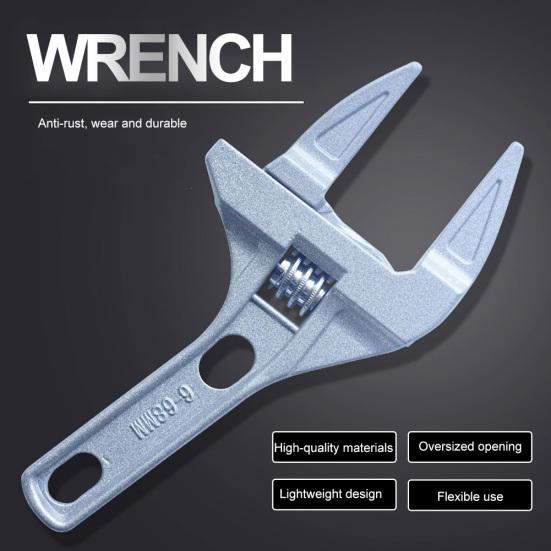 

Portable Snap Grip Large Opening Adjustable Wrench Spanner Bathroom Repair Tool