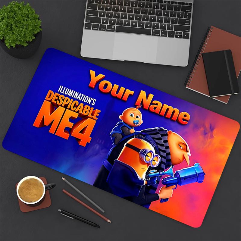 Custom 1Pc Custom Minions Movie Graphic Gaming Mouse Pad Keyboard Desk Mat Non-slip Rubber Lock Edge Waterproof Computer Mousepad for Office Q183