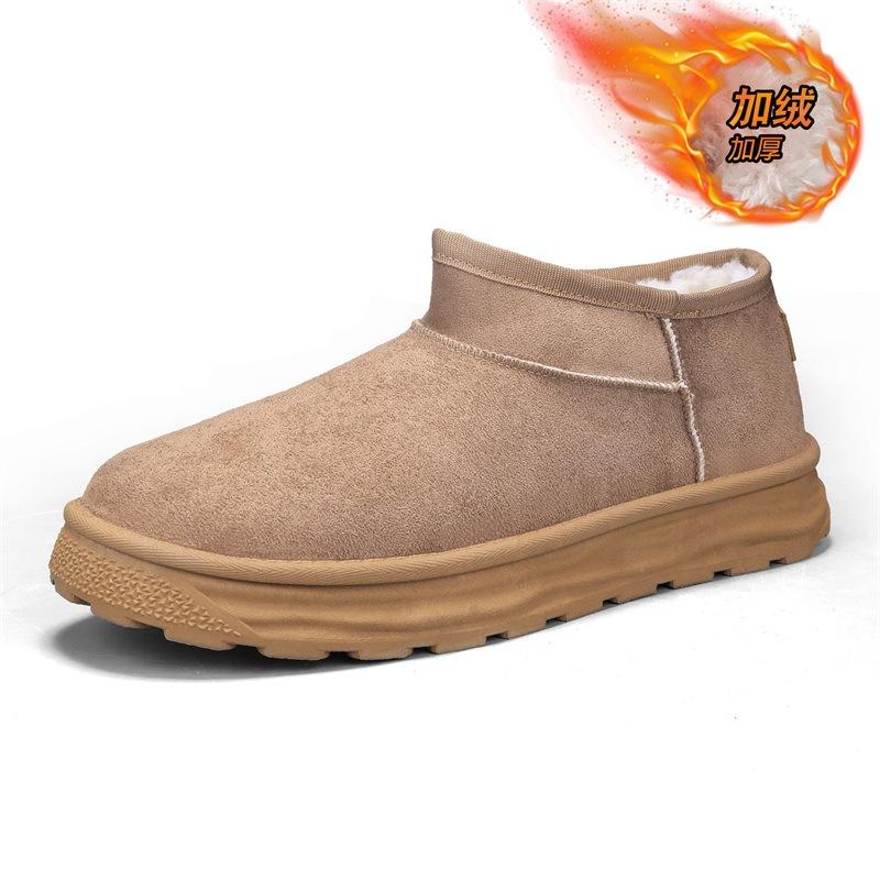 Snow boots fleece thickened non-slip bread shoes winter new outdoor middle help warm thick-soled cotton shoes short boots