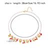 Adorable Cherry Strawberry Heart Necklace With Natural Margarite Accents Adjustable Chain For Casual Or Date Outfits Lightweight Zinc Alloy Jewelry