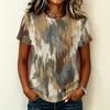 Women's Casual Pullover T-Shirt Short Sleeve Crew Neck Geometric Print Top Lightweight Comfortable Fit for Everyday Wear