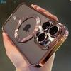 Magnetic For Magsafe Wireless Charge Plating Clear Case For iPhone 11 12 13 14 15 16 Pro Max Shockproof Silicone Cover