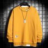Men's Spring and Autumn Four Seasons Plus Size Thin Hoodless Round Neck Pullover Long Sleeved T Shirt Loose Blouse