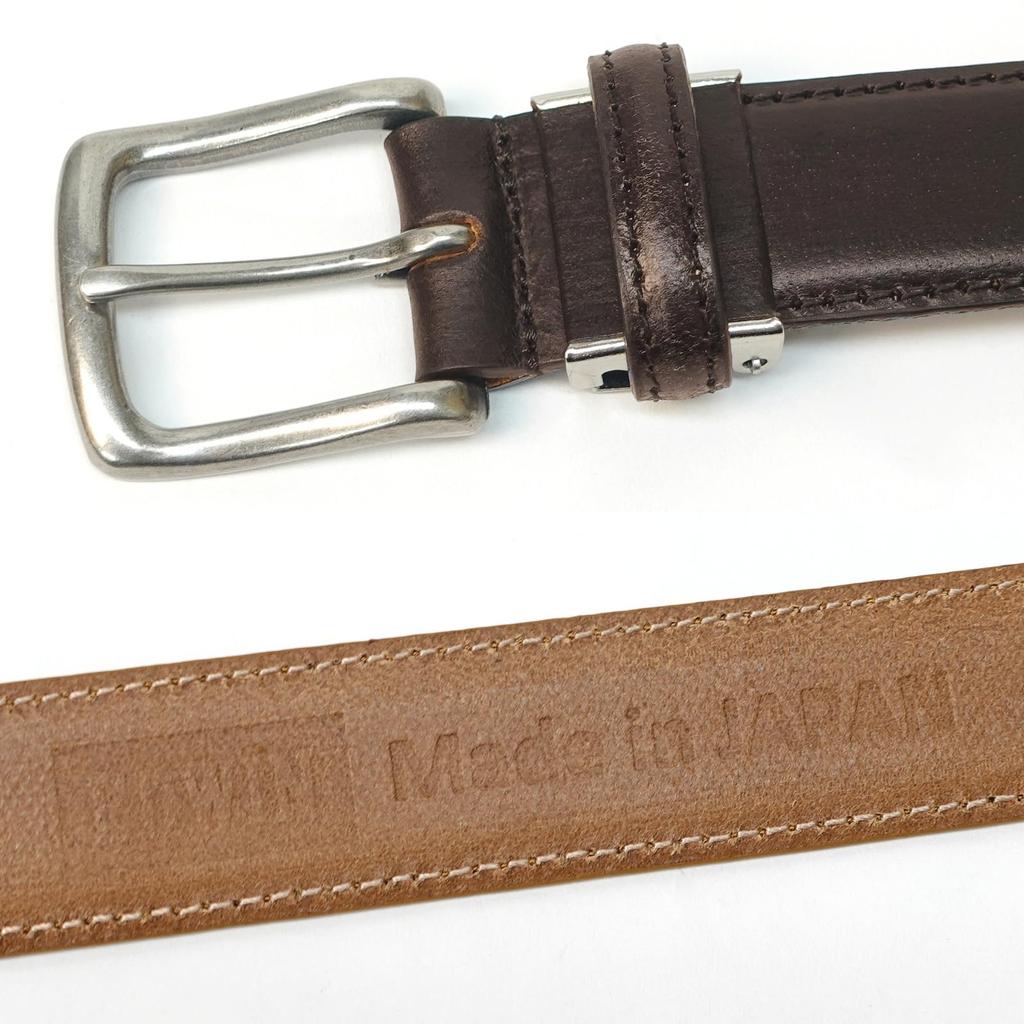 [Edwin] Belt 30mm 116cm Made In Japan Cowhide Leather Hand-painted Feather 0111172