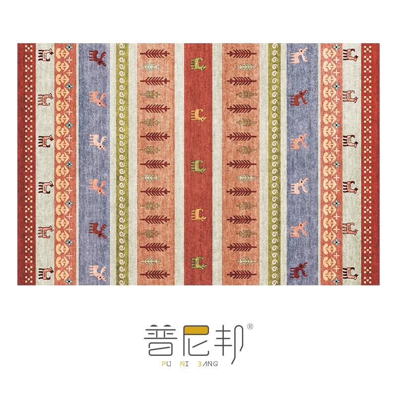 American Moroccan Bedroom Decor Bedside Carpet Washable Carpets for Living Room Nordic Ethnic Lounge Rug Soft Non-slip Floor Mat