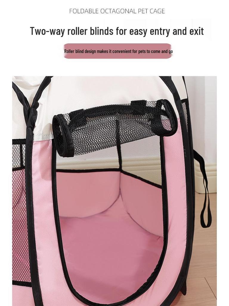 Foldable Octagonal Pet Tent: Thickened, Warm Dog Fence & Cat Birthing Room