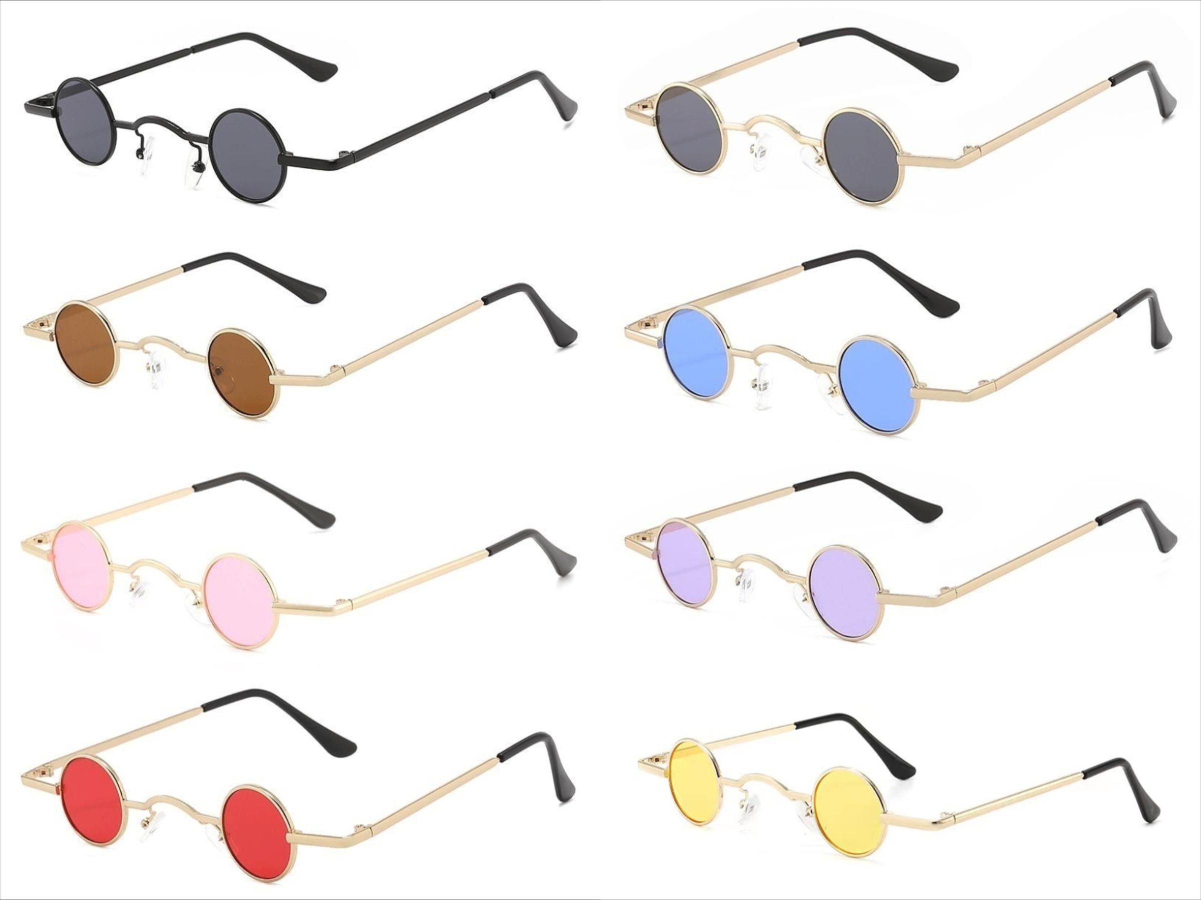 

8pcs Korean Children Fashion Sunglasses Boys Girls Small Frame Round Metal Eyeglasses Personality Street S Sun