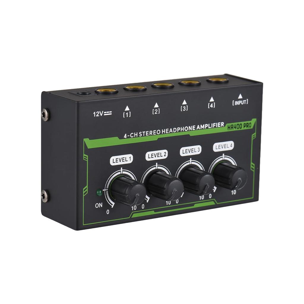 Amplificator pentru căști Btuty, amplificator stereo pentru căști cu 4 canale, mini amplificator audio cu adaptor de alimentare, interfață DC 12V, amplificator portabil pentru căști