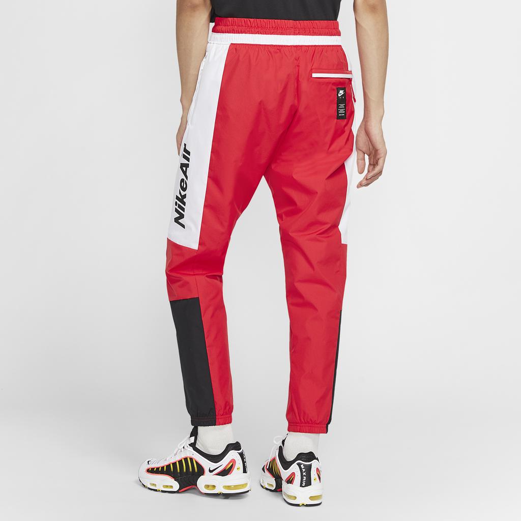 Nike Air Cuffed Color-Block Woven Pants Men Bottoms Red CK4396-657