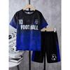 Sets for Children Boys' 3D Letter Graffiti Printed Short-Sleeved Shorts Two-Piece Suit Casual Sports Style Sets Girl Clothing