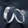 Couple Rings Adjustable Moissanite Promise Him Her